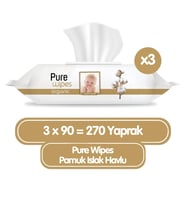 Pure Wipes Organik Islak Havlu Mendil 90x3 270 Yaprak
