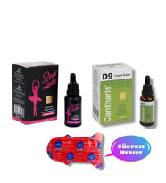 Pink Lady Kadın Azdırıcılı İstek Arttırıcı Damla 30 ml + Cantharis D9 Kadın Azdırıcılı İstek Arttırıcı Damla 30 ml + 6'lı Hediye