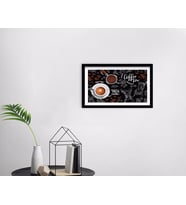 BK Home Coffee Tasarımlı Dekoratif Ahşap Siyah Çerçeveli Tablo-40