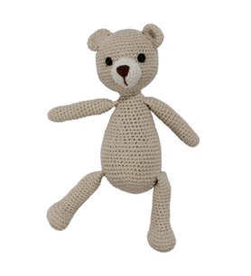 Amigurumi Sevimli Taş Renk Ayıcık Organik Oyuncak (Standart)
