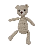 Amigurumi Sevimli Taş Renk Ayıcık Organik Oyuncak (Standart)