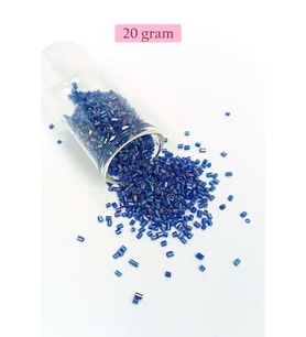 Kesme Cam Boncuk 2mm - 20 Gram - Koyu Mavi -BNC344