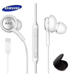 Samsung akg type-c .., Galaxy S22 S23 S21 Ultra 5G, Galaxy S10, S20 FE, S9 Plus, S10e, Note 10, 10+ için 2021 Stereo Kulaklık- AKG tarafından tasarlanmıştır- Mikrofonlu ve Ses Uzaktan Tip C Konektörlü - Beyaz  (Türkiye Garantilidir)