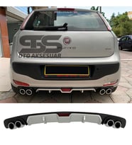 Fiat Punto Difüzör Arka Tampon Eki 4 Egzoz Çıkışlı Gri