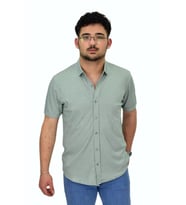Erkek Gömlek Yaka Düğmeli Merserize Tişört 4680 BGL-ST04531 (Açık Yeşil)
