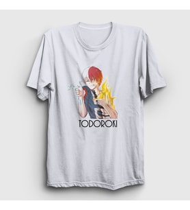 Presmono Unisex Beyaz Shoto Anime Boku No Hero Academia T-Shirt 128768tt