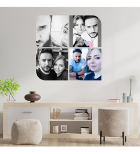 Kişiye Özel 4lü Kare Ahşap Tablo