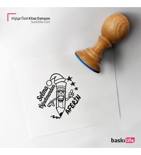 Kalem Öğretmen Aferin Kişiye Özel Kitap Damgası Kitap Mührü Kaşe Kitap Mühür Özel Damga 423