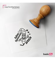 Kalem Öğretmen Aferin Kişiye Özel Kitap Damgası Kitap Mührü Kaşe Kitap Mühür Özel Damga 423