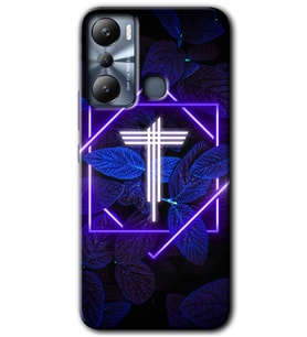 İnfinix Hot 20i Kılıf HD Desen Baskılı Kılıf - Dark Neon Yaprak T Harfi