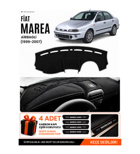 e-biz FIAT MAREA (1999-2007) AİRBAGLİ Uyumlu Torpido Örtüsü, Torpido Kılıfı - Siyah-Gri - FI025