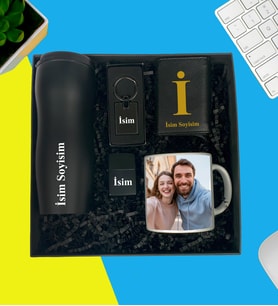 Kişiye Özel Premium Kutu Termos Bardak Fotoğraflı Kupa Bardak Lüx Metal Anahtarlık Mekanizmalı Cüzdan
