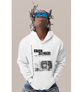 Eren Yaeger Attack On Titan Baskılı Unisex Oversize Anime Karakter Hoodie