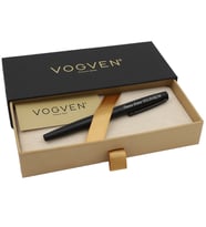 Vogven Marka İsme Özel Mat Siyah Fiber Premium Roller Kalem