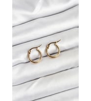 316L Çelik Gold Renk 12 mm Halka Kadın Küpe - TJ-BKP11224