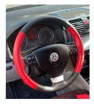 DİKİŞLİ DİREKSİYON KILIFI İTHAL SİYAH KIRMIZI DERİ SİYAH DİKİŞLİ VOLKSWAGEN GOLF İÇİN