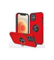 Apple İphone 12 Mini Kılıf Elit Yüzüklü Kapak - Kırmızı