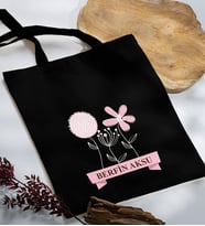 BK Gift Kişiye Özel İsimli Anneler Günü Tasarımlı Siyah Kumaş Bez Çanta, Baskılı Omuz Çantası, Alışveriş Çantası, Anneler Günü Hediyesi, Anneye Hediye-4