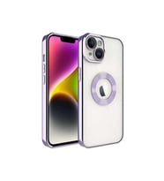 Apple iPhone 14 Plus Uyumlu Kılıf Kamera Korumalı Logo Gösteren Zore Omega Kapak (Lila)