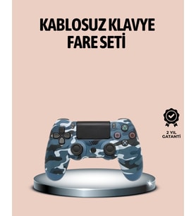 Bluetooth Kablosuz PS4 Gamepad Çift Motorlu Siyah Controller