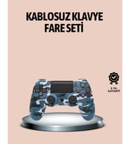 Bluetooth Kablosuz PS4 Gamepad Çift Motorlu Siyah Controller