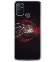 Kılıfland One Plus Nord N10 Kılıf Desenli Silikon Resimli Kapak Kurt ve Ay Yıldız Kılıf 1403