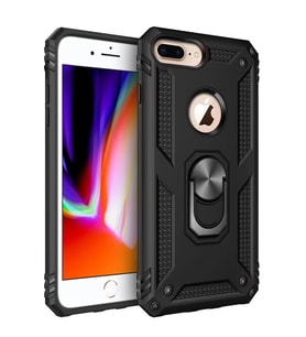 iPhone 7 Plus Kılıf Sofya Yüzüklü Silikon Kapak - Siyah