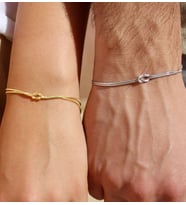 925 ayar gümüş 2li düğüm bileklik