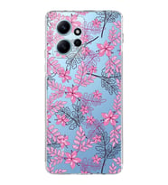 PrintiFy Xiaomi Redmi Note 12 4G Uyumlu Kamera Korumalı Floral Pembe Tasarımlı Şeffaf Kılıf