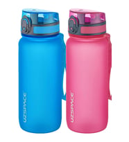 Uzspace 2'li Tritan Matara Seti 650 ml 14 Farklı Renk Seçeneği FiftyFifty (Mavi-Pembe)