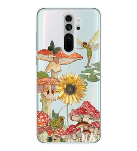 Xiaomi Redmi Note 8 PRO Uyumlu Mantar Tasarımlı Şeffaf Telefon Kılıfı