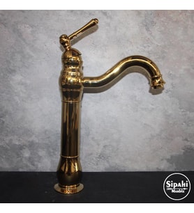 Sipahi Marble Altın Kaplama Çanak Lavabo Bataryası