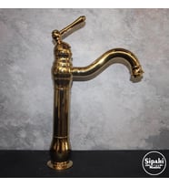 Sipahi Marble Altın Kaplama Çanak Lavabo Bataryası