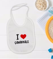 BK Kids I Love Çanakkale Tasarımlı Bebek Mama Önlüğü - Model 1