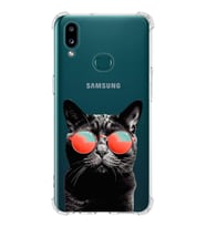 PrintiFy Samsung Galaxy A10s Uyumlu Kedi 3 Baskılı Şeffaf Köşe Korumalı Antişok Kılıf