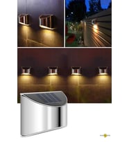 Trendpoint 1Adet Solar Metal Tek Taraflı Aplik Duvar Lambası Dekoratif Led Aydınlatma Güneş Enerjili