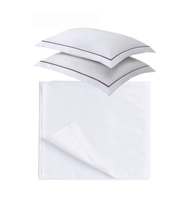 Güpür Detaylı Çift Kişilik Beyaz Çarşaf 2 Yastık Kılıfı 240x260cm