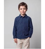 LCW Kids İndigo Gömlek Yaka Erkek Çocuk Gömlek