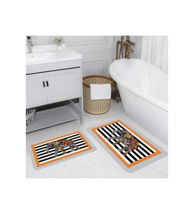 Rovigo Home Dijital Baskılı 2'li Banyo paspas Takımı RVG5142 (Turuncu)