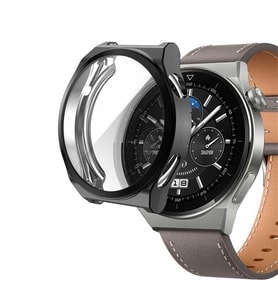 Microsonic Huawei Watch GT 3 Pro 43mm Seramik Kılıf 360 Full Round Soft Silicone Siyah