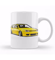 Stanced out Golf MK4 Yellow Kupa Bardak Porselen