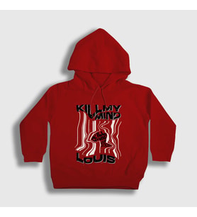 Presmono Unisex Çocuk Kırmızı Kill My Mind Louis Tomlinson Kapüşonlu Sweatshirt 458922tt