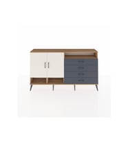 Arges Konsol 5 Raflı 4 Çekmeceli 2 Kapaklı 176x30x99 Çam-Aytaşı/Antrasit