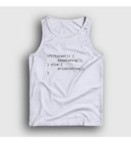 Presmono Unisex Beyaz If Not Tired Developer Yazılımcı Atlet 334890tt (Beyaz)