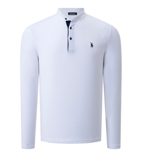 V4009 DEWBERRY ERKEK SWEATSHIRT-DÜZ BEYAZ