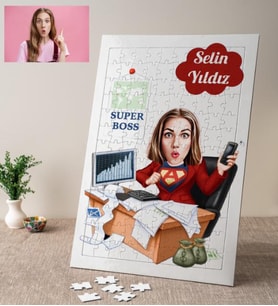 Patrona Özel Karikatürlü Kişiye Özel Puzzle