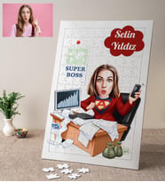 Patrona Özel Karikatürlü Kişiye Özel Puzzle