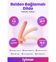 20,5 Cm Gerçek Dokulu Belden Bağlamalı Vantuzlu Dildo – iyimor