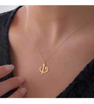 ELİF VAV Model  Altın Kaplama Gümüş Kolye