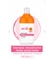 Pembe Ton Eşitleyici Güneş Kremi SPF 50+ PA++++ 100 ML Aydınlatıcı ve Nemlendirici Tone Up Sunscreen